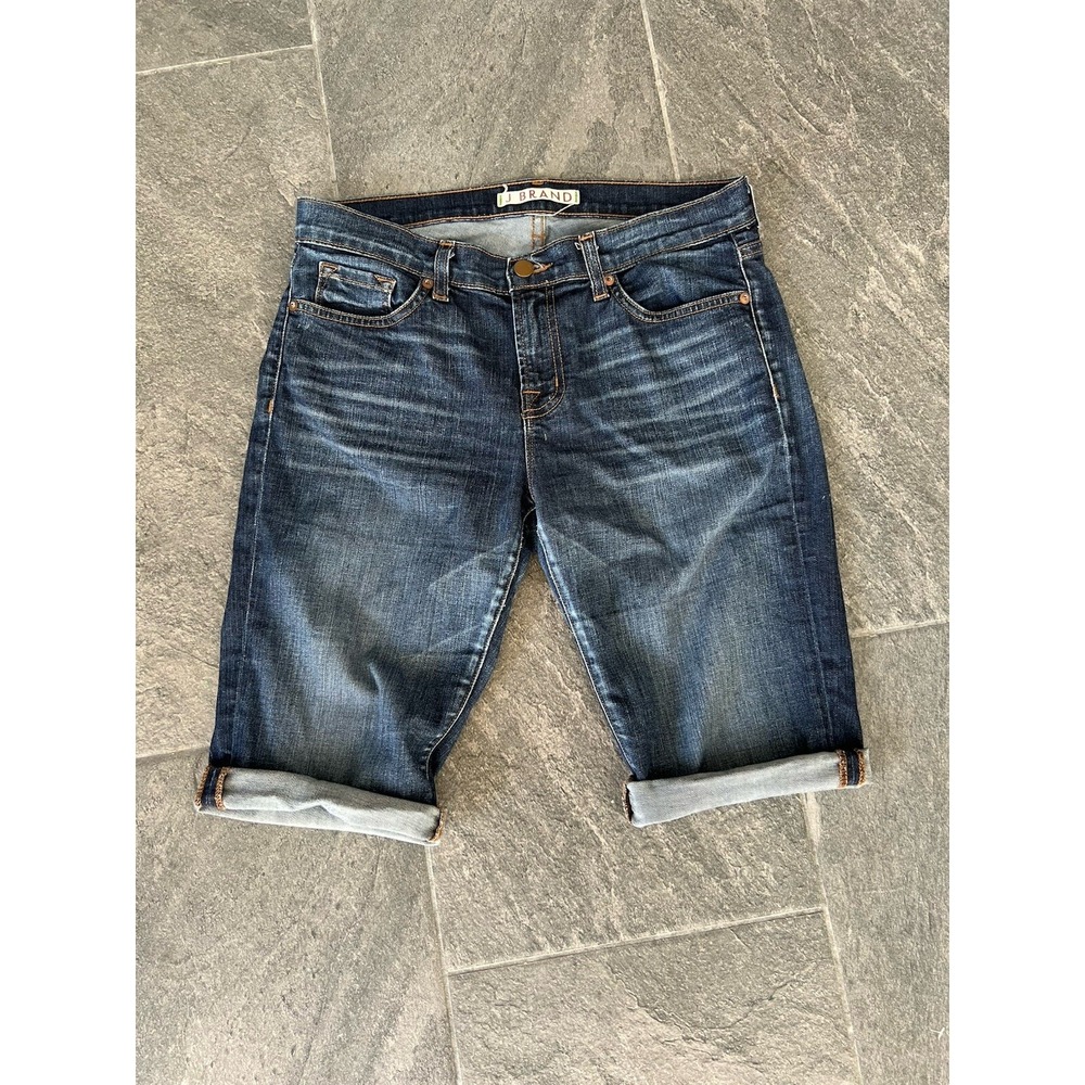 J Brand Women's Denim Bermuda Cuffed Shorts Size 29 Blue Denim Style 1049C032